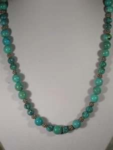 20"  Turquoise Bead Necklace - Picture 1 of 2