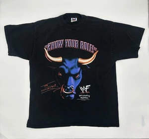 WWF WWE 2000 The Rock Know Your Role Vintage T-Shirt Size XL Double Sided TNT - Picture 1 of 21