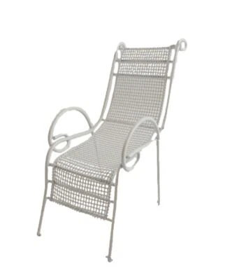 Bambole Casa Bianco Ferro Battuto Sole Sedia Miniatura Giardino Patio Mobili - Immagine 1 di 4