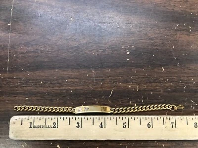 Pulsera speidel tono dorado id con hojas doradas colinas negras 7,5 pulgadas Foto 1 de 4