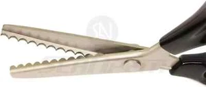 Stoff Zackenschere Bastelschere, Wellenschliff überbacken Edelstahlgriff - Bild 1 von 8