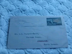NEW ZEALAND-(-1951-)-FROM THE NATIONAL BANK-COVER TO JESSELTON,NORTH BORNEO-#121 - Picture 1 of 2