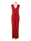 Gold Ray Jumpsuit Women's Size MP Red Polyester Sleeveless Stretchy V-Neck