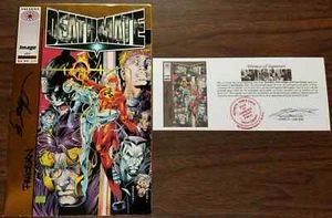 Deathmate (1993) Prologue Gold Foil SIGNED by Bob Layton Dan Panosian Notarized - Picture 1 of 5