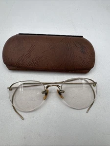 AO 1/10 12K GF Gold Filled Eye Glasses Antique with Case - Picture 1 of 11
