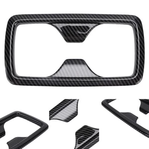 Rear Water Cup Holder Panel Frame Trim Carbon Fiber Style Decor Part For RAV REL - Picture 1 of 22