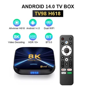 2025 4K TV Box Android 13 Media Player 2.4G& 5G WIFI HDMI Quad Core Smart Stream - Picture 1 of 28