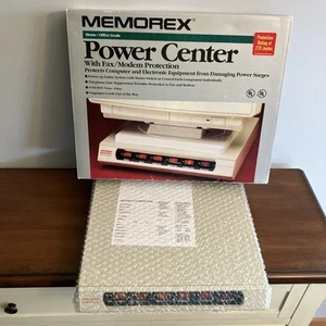 Memorex Power Center (PC-006-1) 5 Outlet Surge Protector. New Old Stock In Box! - Photo 1/12