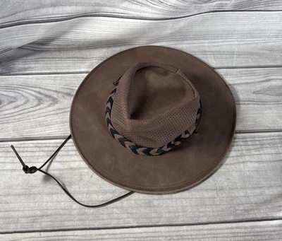 Sombrero de golf de vaquero Minnetonka de cuero genuino australiano Indiana Jones para hombre talla mediana Foto 1 de 4