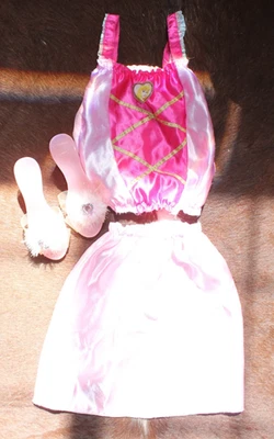 Girls Disney Size 4-6X Pink Top Skirt & Shoes Princess Play Halloween Costume - Image 1 of 4