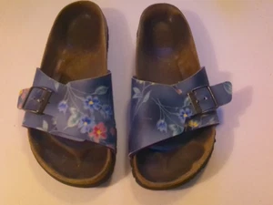 Birkenstock Papillio Blue Floral Pattern Buckle Strap Sandals Size 39 /8 - Picture 1 of 5