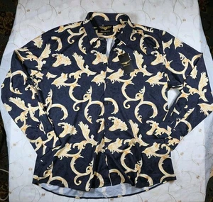 Camisa de vestir Premiere 3XL para hombre 97 % algodón 3 % spandex nueva con etiquetas (aspecto Versace) - Imagen 1 de 12