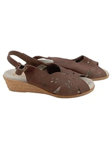 Wörishofer Damen Sandalen Braun Leder Lochmuster Schnalle Gr. 40 Freizeit - Bild 1 von 5