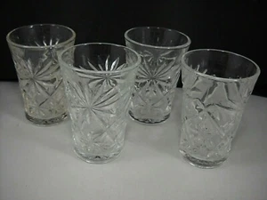 Juego de 4 vasos planos acampanados transparente americano precorte temprano vidrio ancla Hocking - Imagen 1 de 7