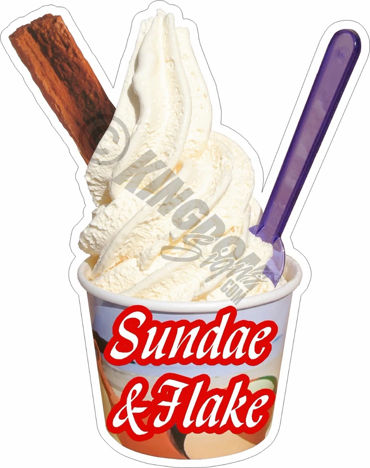 SUNDAE & FLAKE, ICE CREAM, STICKER DECAL CUT