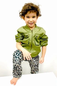 Cat & Jack Boys & Girls Olive Green Bomber Jacket - Picture 1 of 10