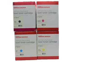 Set of 4 Office Depot 501A Color Toners Black, Magenta,Cyan,Yellow Q6470A-Q6473A - Picture 1 of 9