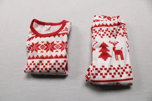 SHEIN Boy's Christmas Elk Print Snug Fit Pajama Set LV5 White/Red Size 4Y - Picture 1 of 8