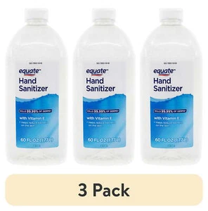 3 Pack Hand Sanitizer 60 fl oz Kills 99.99 Germs Moisturizing W/ Vitamin E New - Picture 1 of 3