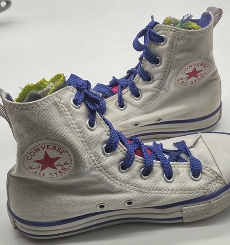 Scarpe alte Converse All Star colore lingua tule junior taglia 1 bianche