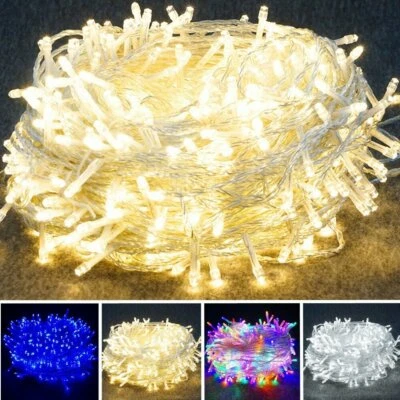 NONMON Fairy String Lights 100-500 LED Clear Cable for Christmas Tree Indoor & Outdoor