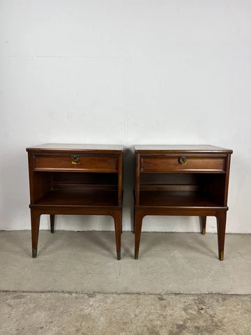 Pair of Mid Century Modern Single Drawer Nightstands Cover
