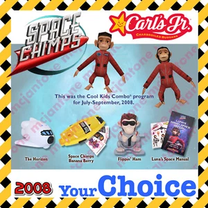 Carl's Jr. 2008 SPACE CHIMPANCÉS MONO ASTRONAUTA CHIMPANCÉ JAMÓN PELÍCULA TU JUGUETE ELECCIÓN - Imagen 1 de 8