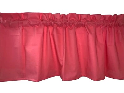 Solid Coral Valance or Curtain Panel  window treatment RV basement Bedroom - Image 1 of 3