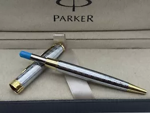 Excelente bolígrafo Parker Sonnet círculo plateado 0,5 mm tinta azul recarga sin caja - Imagen 1 de 4