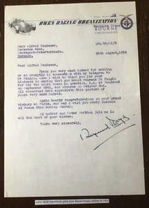 Carta 1954 sobre el gran argentino Juan Manuel Fangio ***(Copia facsímil)*** - Imagen 1 de 7