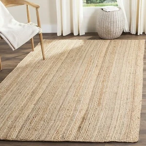 Jute Rug Handmade 100% Natural Braided Jute Modern Living Area carpet Decor Rug - Picture 1 of 11