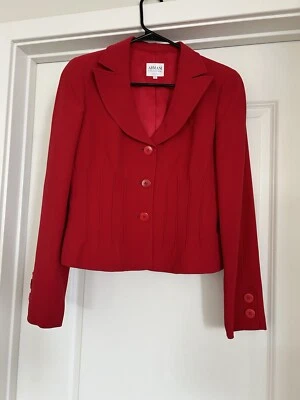 Blazer Armani Collezioni Mujer 6 Rojo Clásico Italia Chaqueta Foto 1 de 4