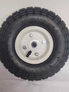 NEW 10" Pneumatic Tire W White Hub 300 lbs Wagons, Carts, 5/8" Axles FREE SHIP - Picture 1 of 3