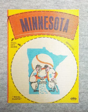Rare 1977 FLEER MINNESOTA TWINS State BANNER / The Twins "REAL CLOTH" Patches