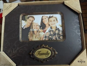 New View Rustic Brown FAMILY Frame 10x8. Holds 6x4 Photo. Wall or Standing - Picture 1 of 3
