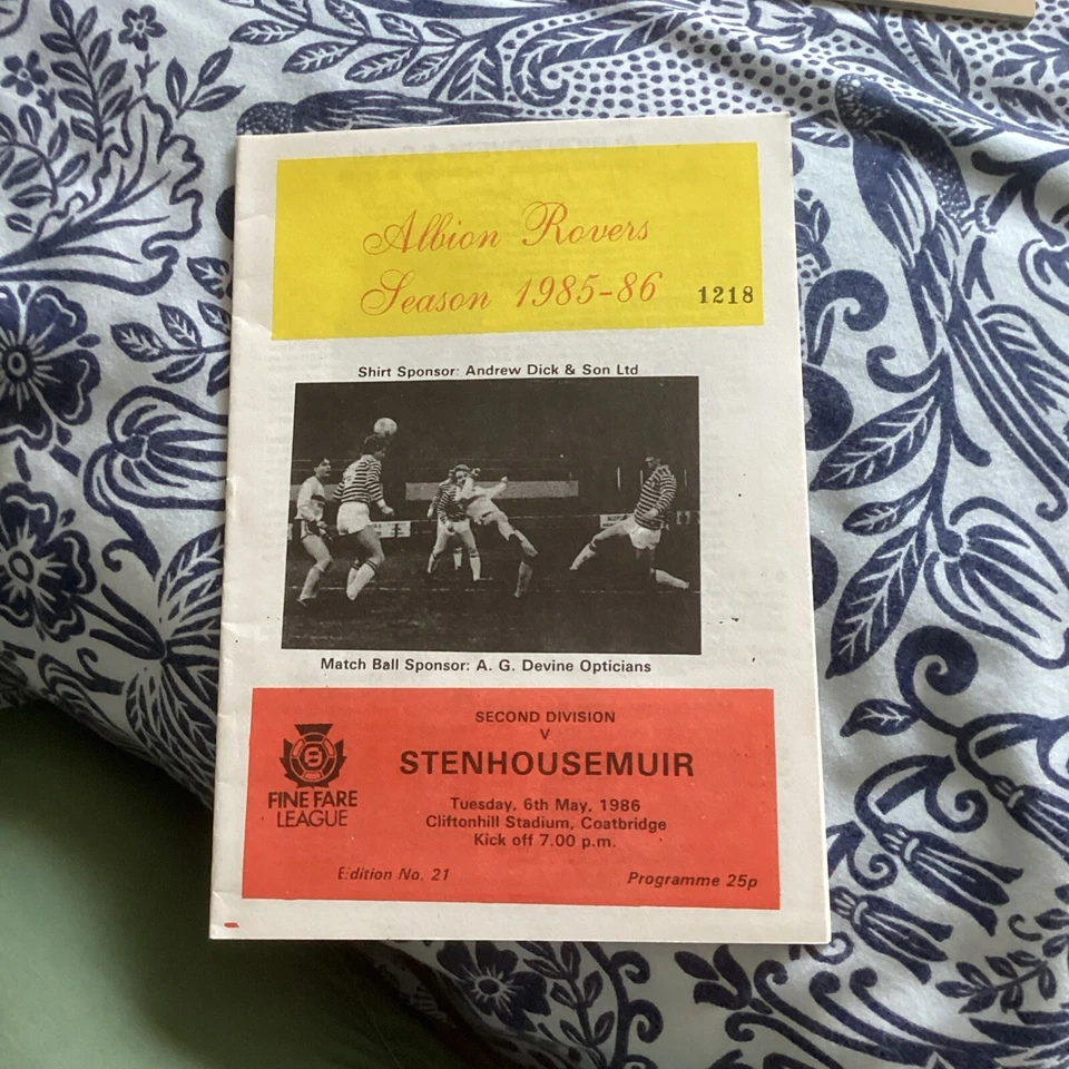 Albion Rovers V Stenhousemuir (1985/86)  - Image 1 of 1