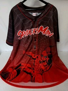 Vintage Marvel Retro 2002 Spiderman Baseball Style Button Jersey 4XL NEW NWT - Picture 1 of 14