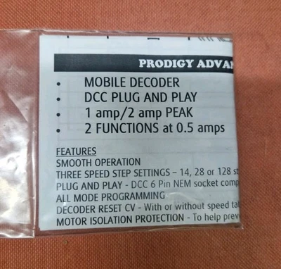 Gaugemaster 6 Pin Small DCC Decoder - Ruby Series 2 Function Ideal for N Gauge - Image 1 of 3
