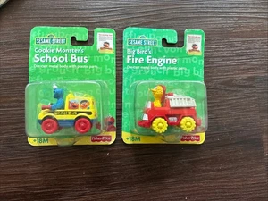 Fisher Price Sesame Street Die Cast Vehicles School bus Cookie Monster/Big Bird - Picture 1 of 4