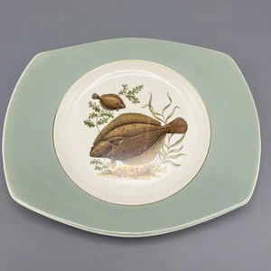 Figgjo Flint Norway Fish no.5 Dinner Plate mid Green Rim Plaice Vintage 1960s - Picture 1 of 8