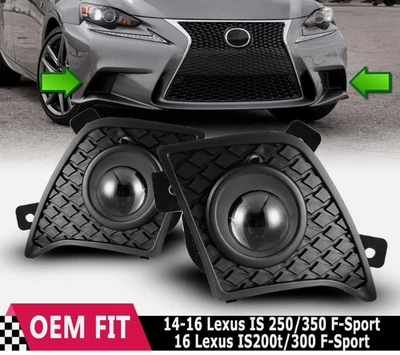 Fog Lights For 2014 2015 2016 Lexus IS250 IS350 F-Sport Driving Lamp w/ Bulbs - Image 1 of 4