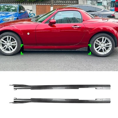 Para Mazda MX-5 Miata NC 2006-2015 fibra de carbono ABS faldón lateral cubierta alerón moldura Foto 1 de 4