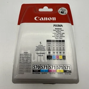 Genuine Canon PGI-570BK CLI-571 CMYK Ink Cartridges Pixma TS8052 MG7753 MG5750 - Photo 1/2
