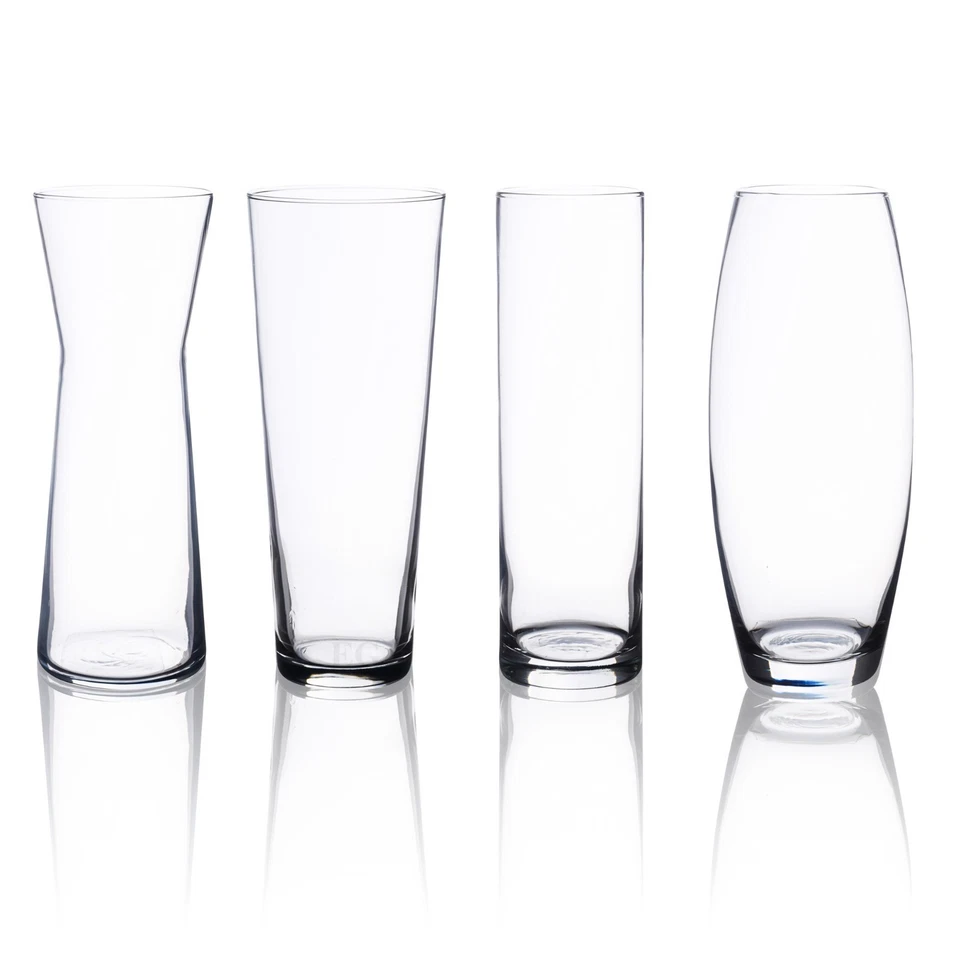 Pasabahce 600ml Clear Glass Straight Fluted Rounded Shape Flower Wedding Vase - Image 1 of 1