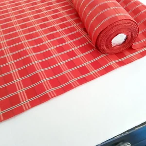 Tela kimono de seda tejida de salmón Kyoto Nishijin sin usar por yarda BS74 - Imagen 1 de 8
