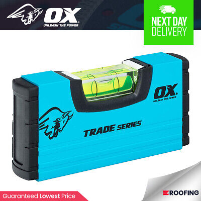 Ox Tools Trade 100mm (4in) Pocket Small Stubby Box Profile Spirit Level • 8.99£