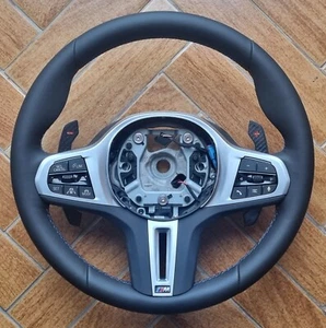 BMW G30 G32 G14 G15 G05 G07 LCI GENUINE M STEERING WHEEL CARBON SPOKES LENKRAD - Picture 1 of 4
