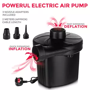 Elektrische Luftpumpe 240 V Extra Power aufblasbares Luftbett Yoga Ball Boote Ringe - Bild 1 von 5