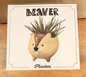 Ceramic Beaver Planter Cute Animal Plants Streamline - Picture 1 of 7