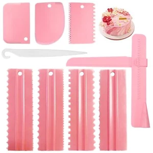Cake Scraper Set of 9 Packs Cake Scraper Smoother Set Adjustable Icing Scrape... - Picture 1 of 6